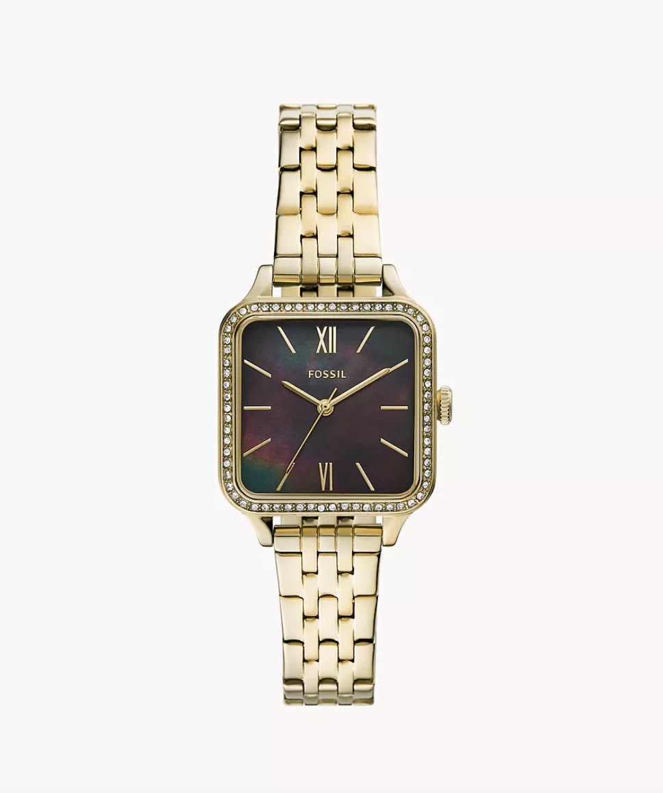 Fossil Women Colleen Three-Hand Gold-Tone Stainless Steel Watch Bq3917