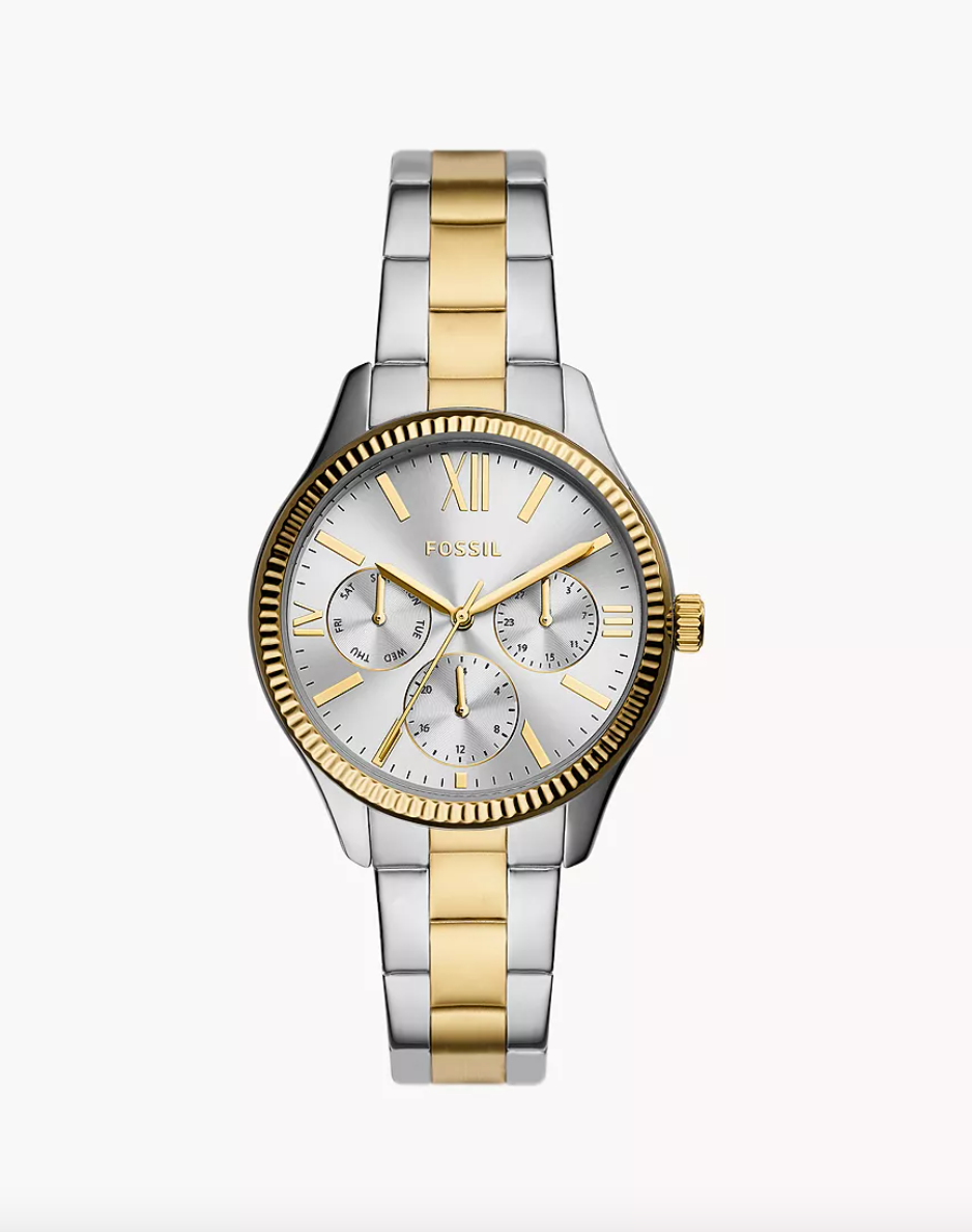 Fossil Women Rye Multifunction Two-Tone Stainless Steel Watch Bq3762 (Pre-Order)