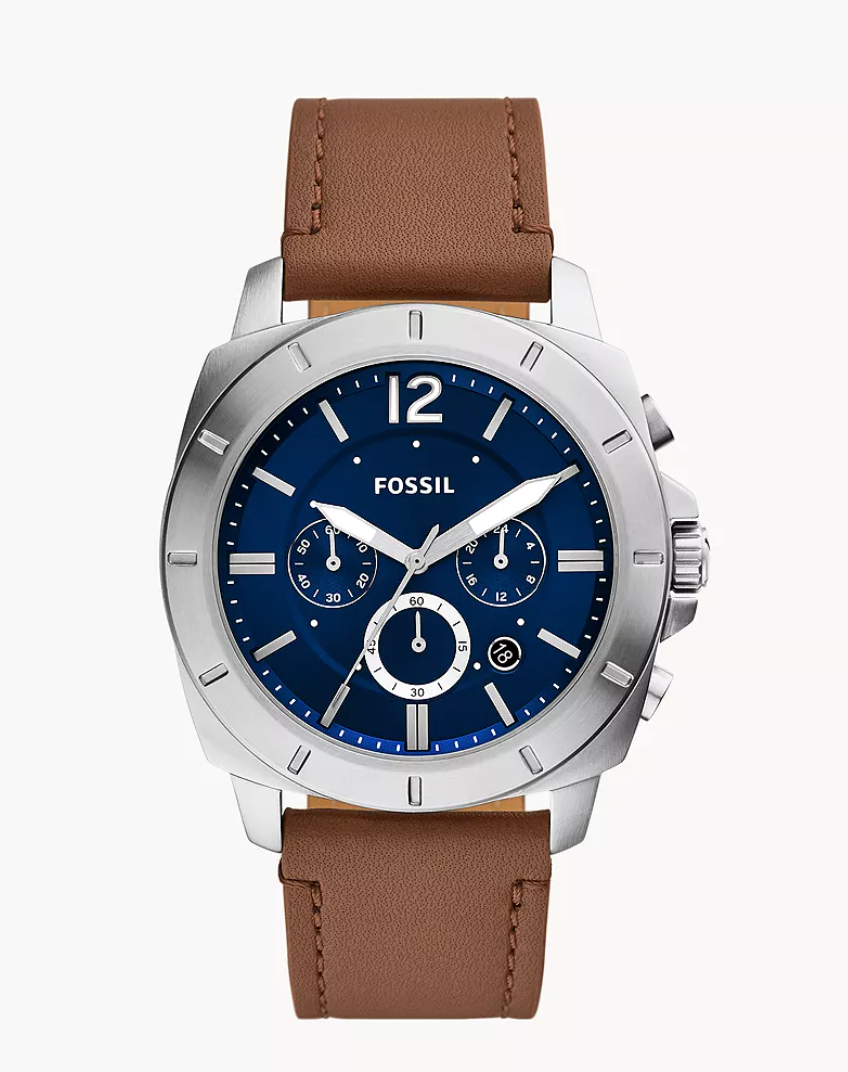 Fossil Men Privateer Chronograph Brown Leather Watch Bq2819 (Pre-Order)