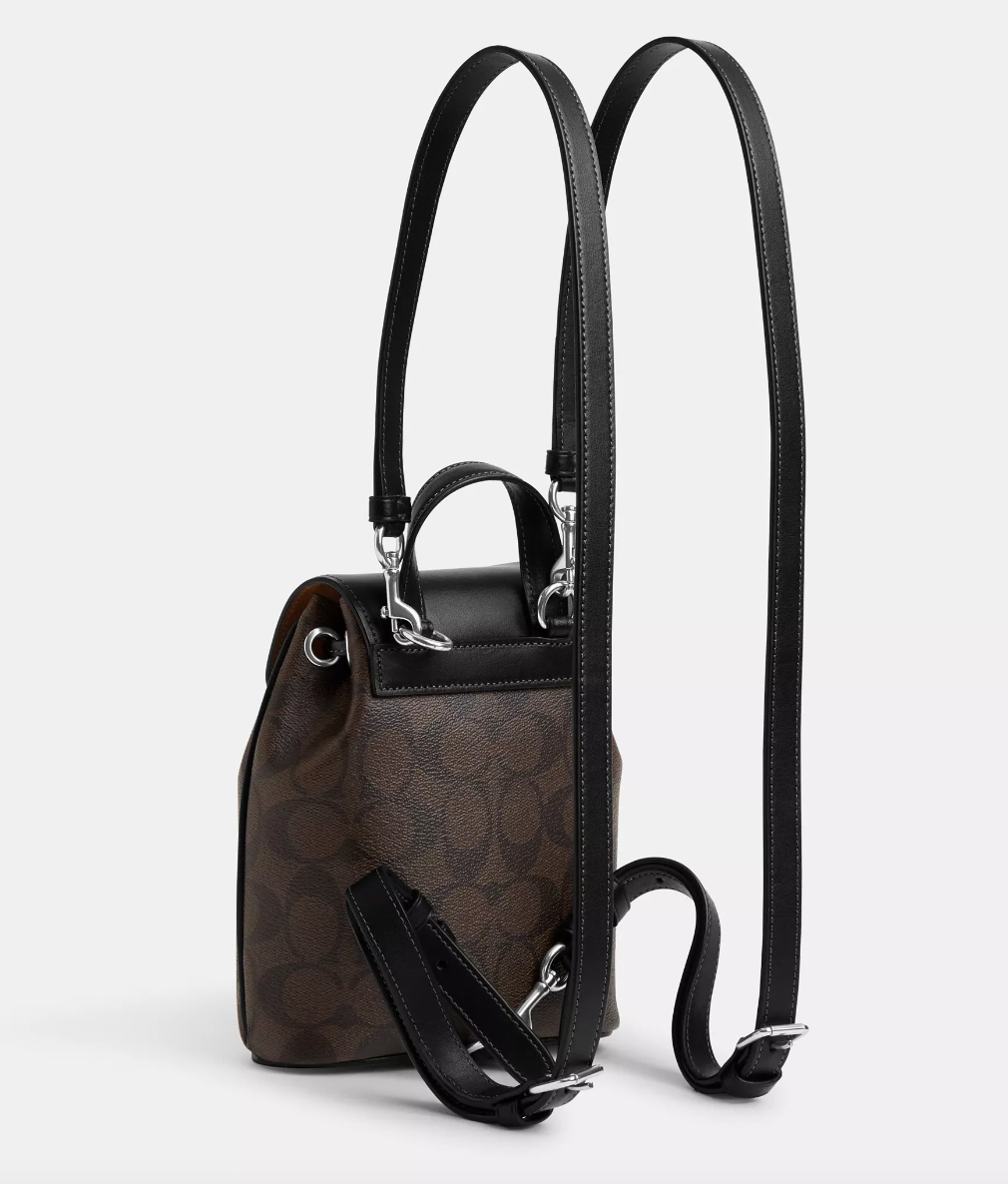 Coach Amelia Convertible Backpack In Signature Brown Black