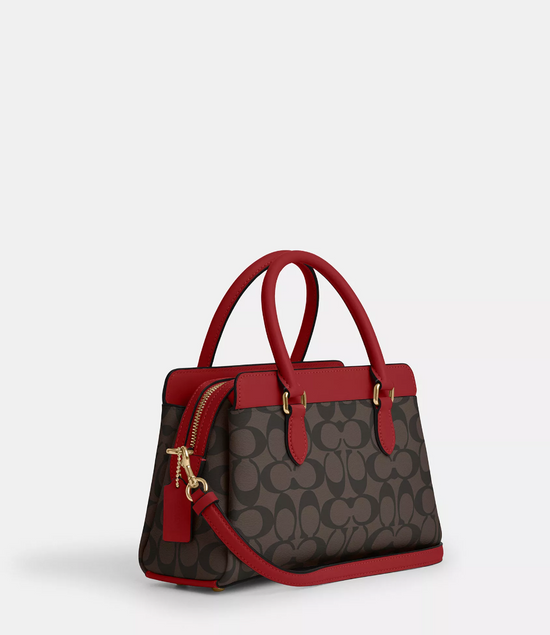 Load image into Gallery viewer, Coach Mini Darcie Carryall In Signature Brown 1941 Red (Pre-Order)
