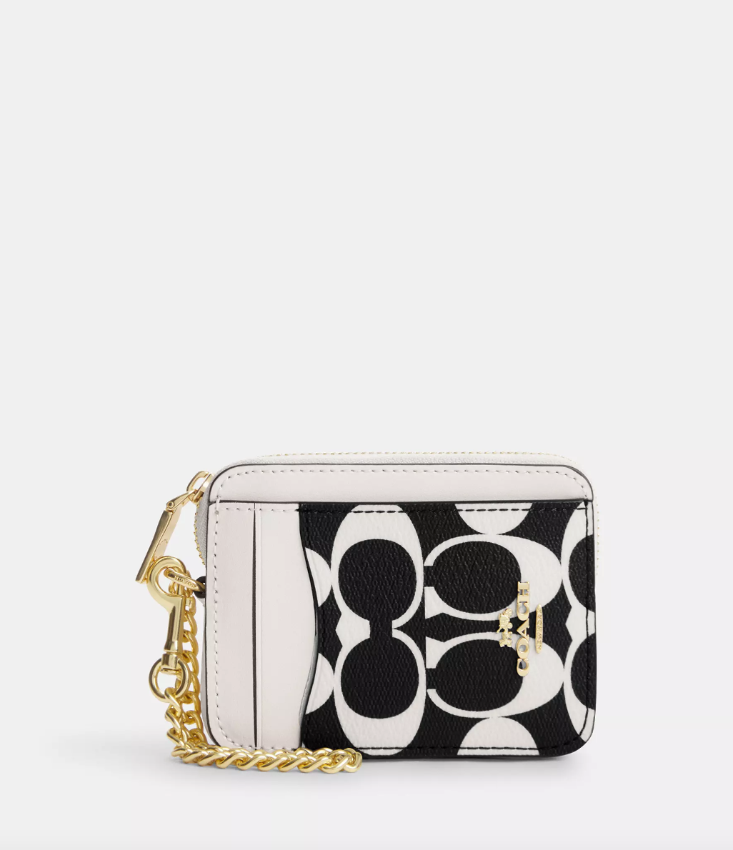 Load image into Gallery viewer, Coach Zip Card Case In Signature Black Multi
