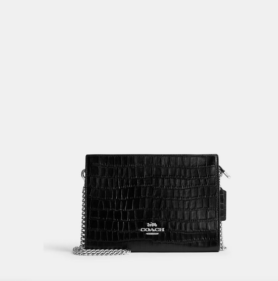 Coach Slim Crossbody Crocodile-embossed In Black (Pre-Order)