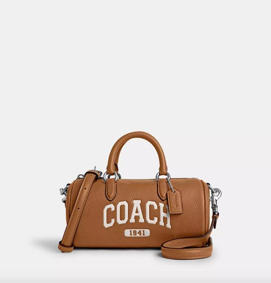 Lacey Crossbody With Varsity In Light Saddle