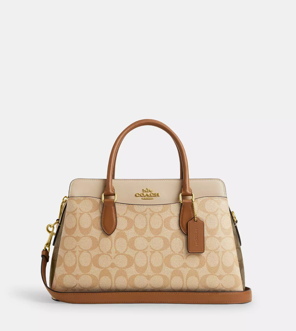 Coach Darcie Carryall With Signature Detail In Light Khaki Multi (Pre-Order)