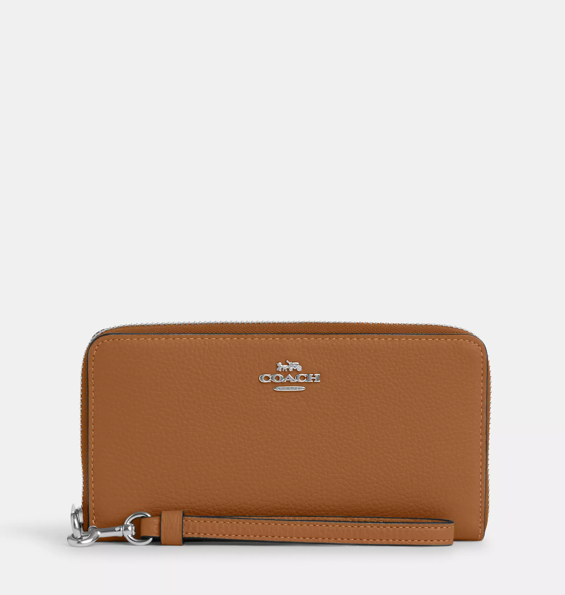 Coach Long Zip Around Wallet In Leather Light Saddle (Pre-Order)