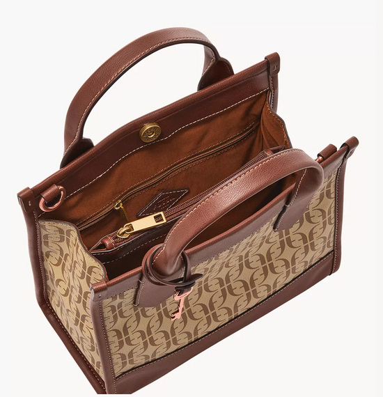 Fossil Kyler Satchel In Beige Brown (Pre-Order)