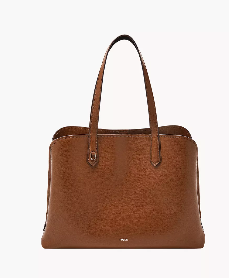 Fossil Wren Work Tote In Medium Brown (Pre-Order)