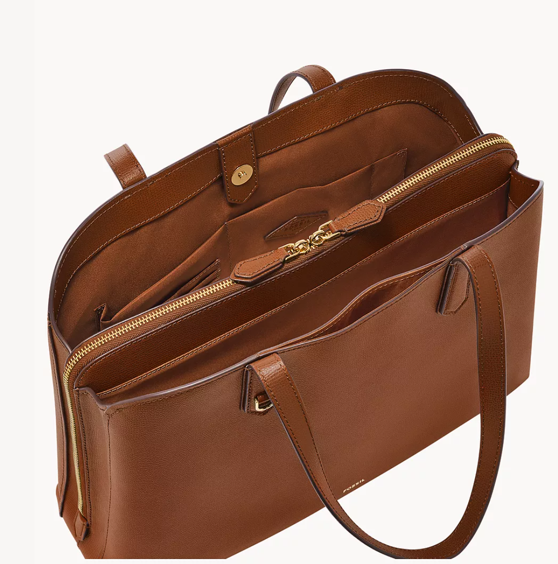 Fossil Wren Work Tote In Medium Brown (Pre-Order)