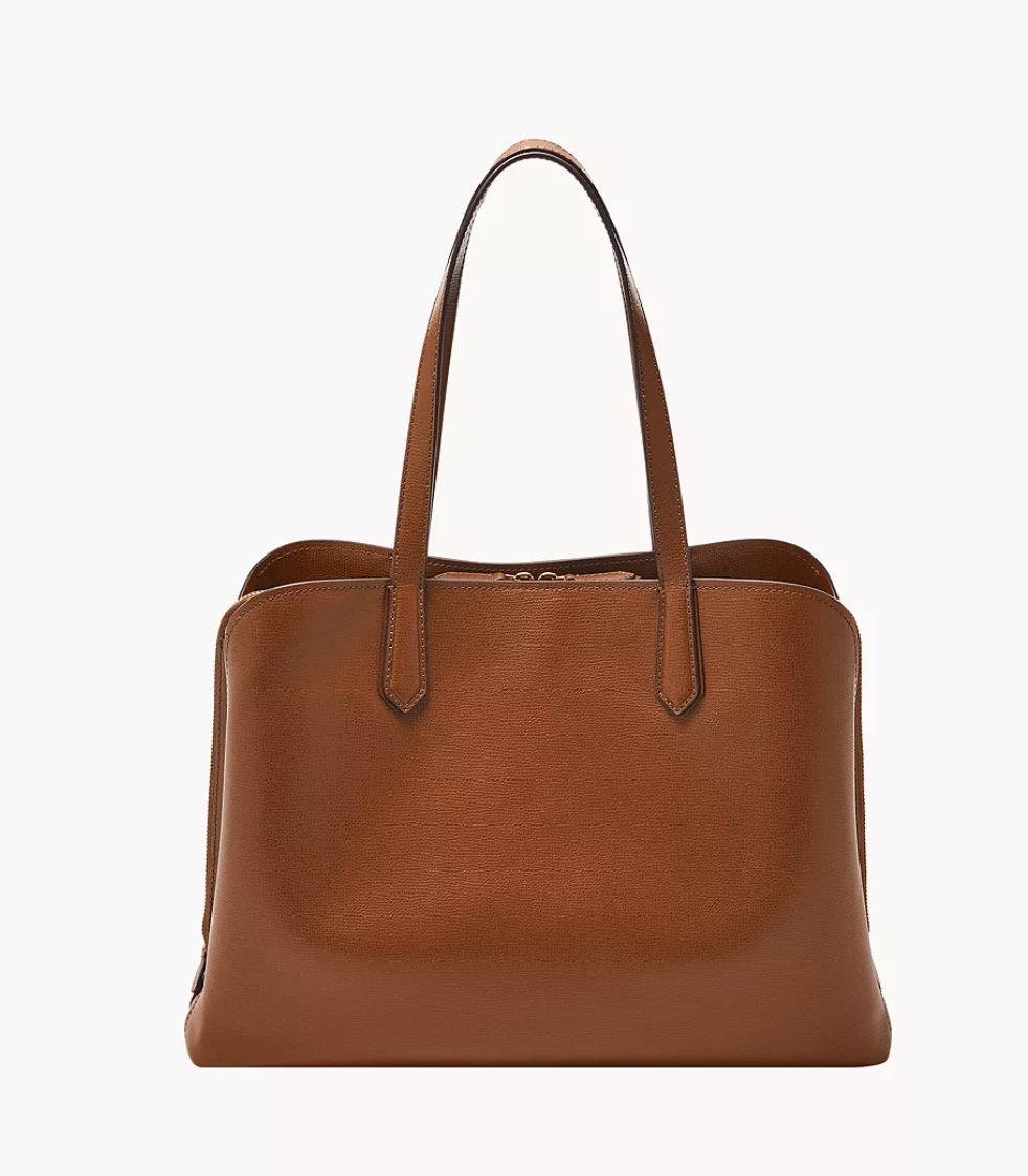 Fossil Wren Work Tote In Medium Brown (Pre-Order)