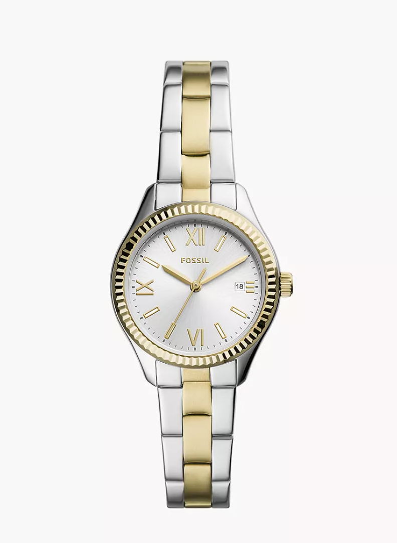 Fossil Women Rye Three-Hand Date Two-Tone Stainless Steel Watch Bq3927 (Pre-Order)