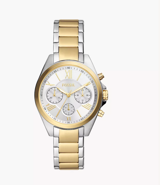 Fossil Women Modern Courier Chronograph Two-Tone Stainless Steel Watch Bq3849 (Pre-Order)