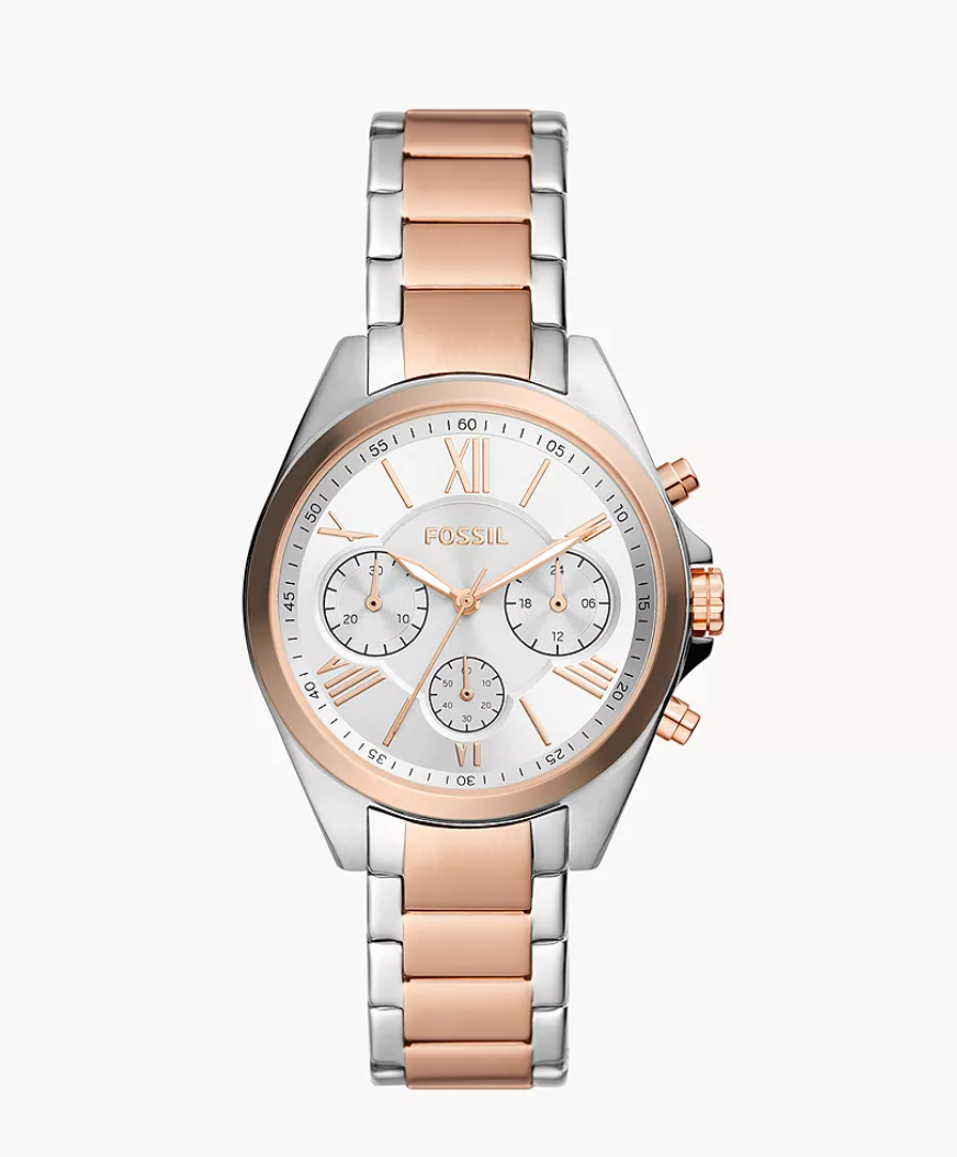 Fossil Women Modern Courier Chronograph Two-Tone Stainless Steel Watch Bq3850 (Pre-Order)