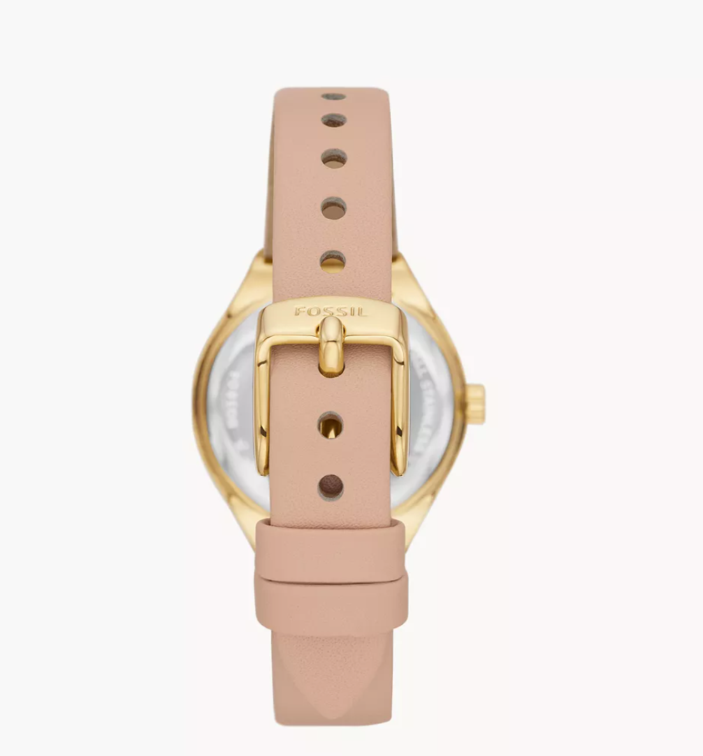 Fossil Women Eevie Three-Hand Date Pink Leather Watch Bq3804 (Pre-Order)