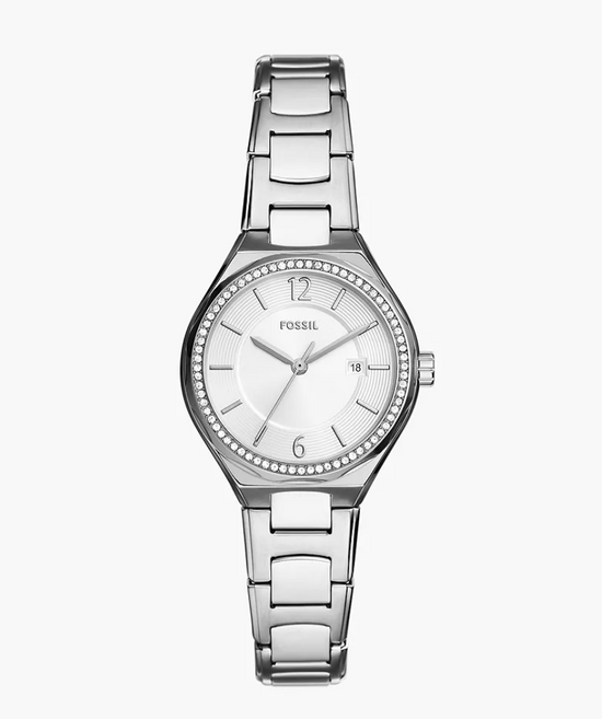 Fossil Women Eevie Three-Hand Date Stainless Steel Watch Bq3594 (Pre-Order)