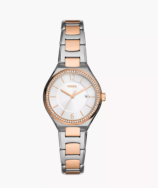 Fossil Women Eevie Three-Hand Date Two-Tone Stainless Steel Watch Bq3955 (Pre-Order)