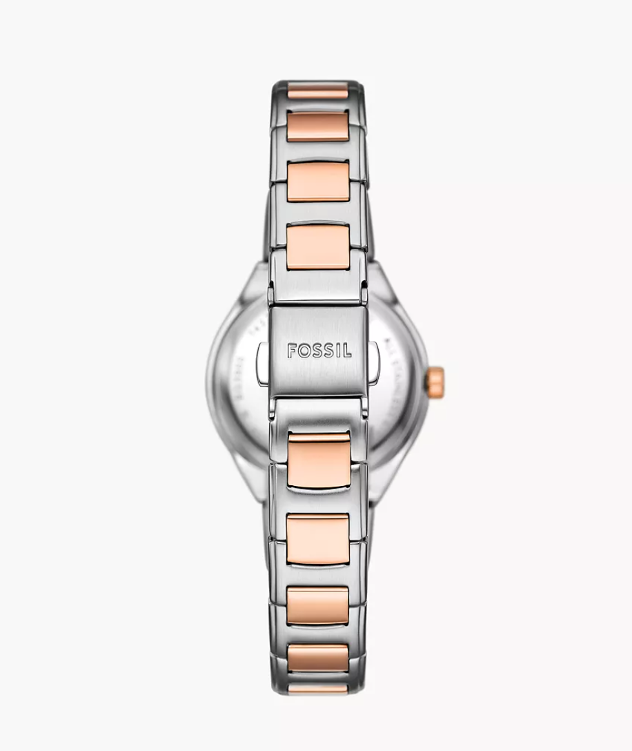 Fossil Women Eevie Three-Hand Date Two-Tone Stainless Steel Watch Bq3955 (Pre-Order)