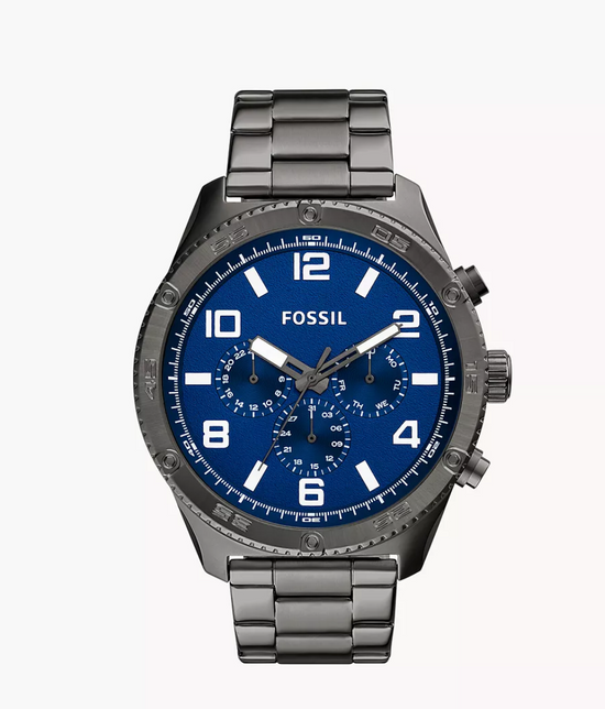 Fossil Men Brox Multifunction Smoke Stainless Steel Watch Bq2798 (Pre-Order)