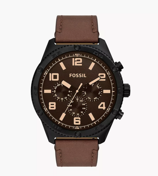 Fossil Men Brox Multifunction Brown Leather Watch Bq2802 (Pre-Order)