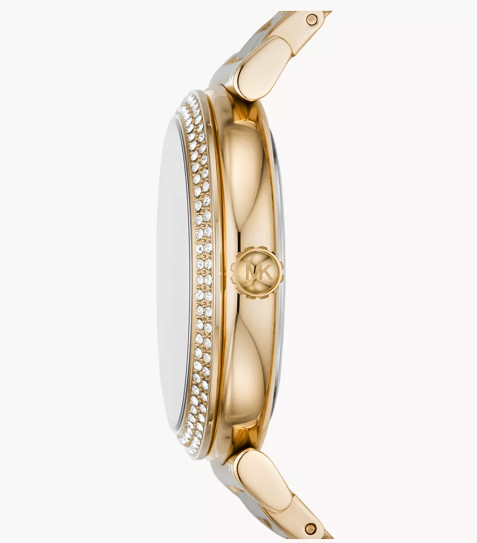 Michael Kors Women Abbey Three-Hand Gold-Tone Stainless Steel Watch Mk4615 (Pre-Order)