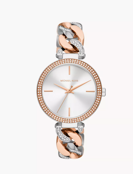 Michael Kors Women Catelyn Three-Hand Two-Tone Stainless Steel Chain Watch Mk4634 (Pre-Order)