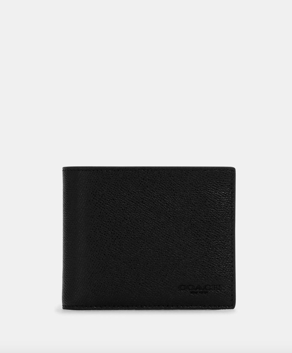 Coach Men 3-In-1 Wallet In Black Crossgrain Leather (Pre-Order)