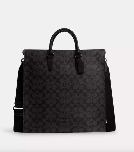 Coach Men Dylan Large Tote In Signature Charcoal Black (Pre-Order)