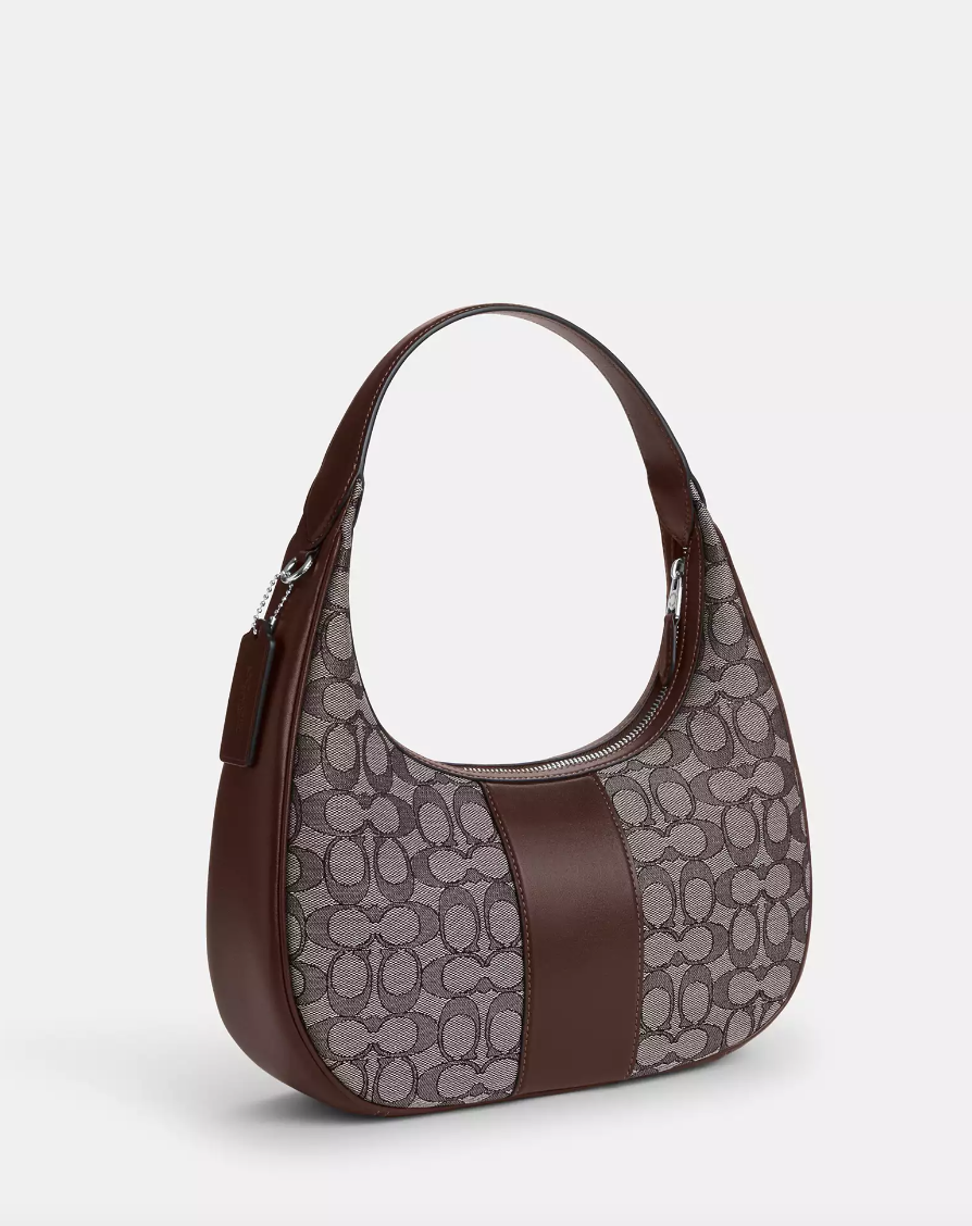 Coach Carmen Shoulder Bag In Signature Jacquard Sv Oak Maple