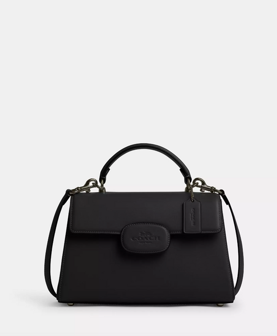 Coach Eliza Top Handle With Leather Covered Closure In Black