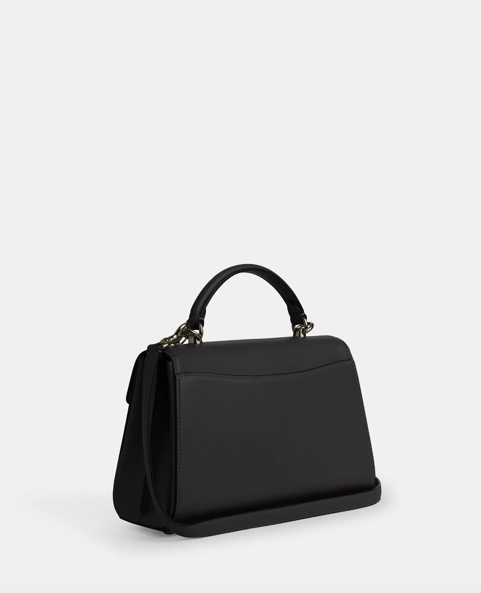 Coach Eliza Top Handle With Leather Covered Closure In Black