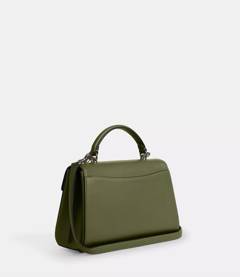 Coach Eliza Top Handle With Leather Covered Closure In Military Green