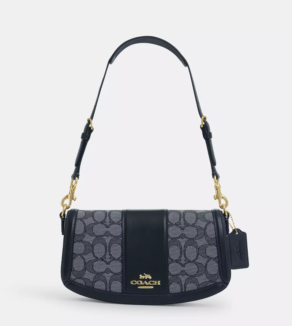 Coach Andrea Shoulder Bag In Signature Jacquard Midnight Navy Pre Ord SELLECTION