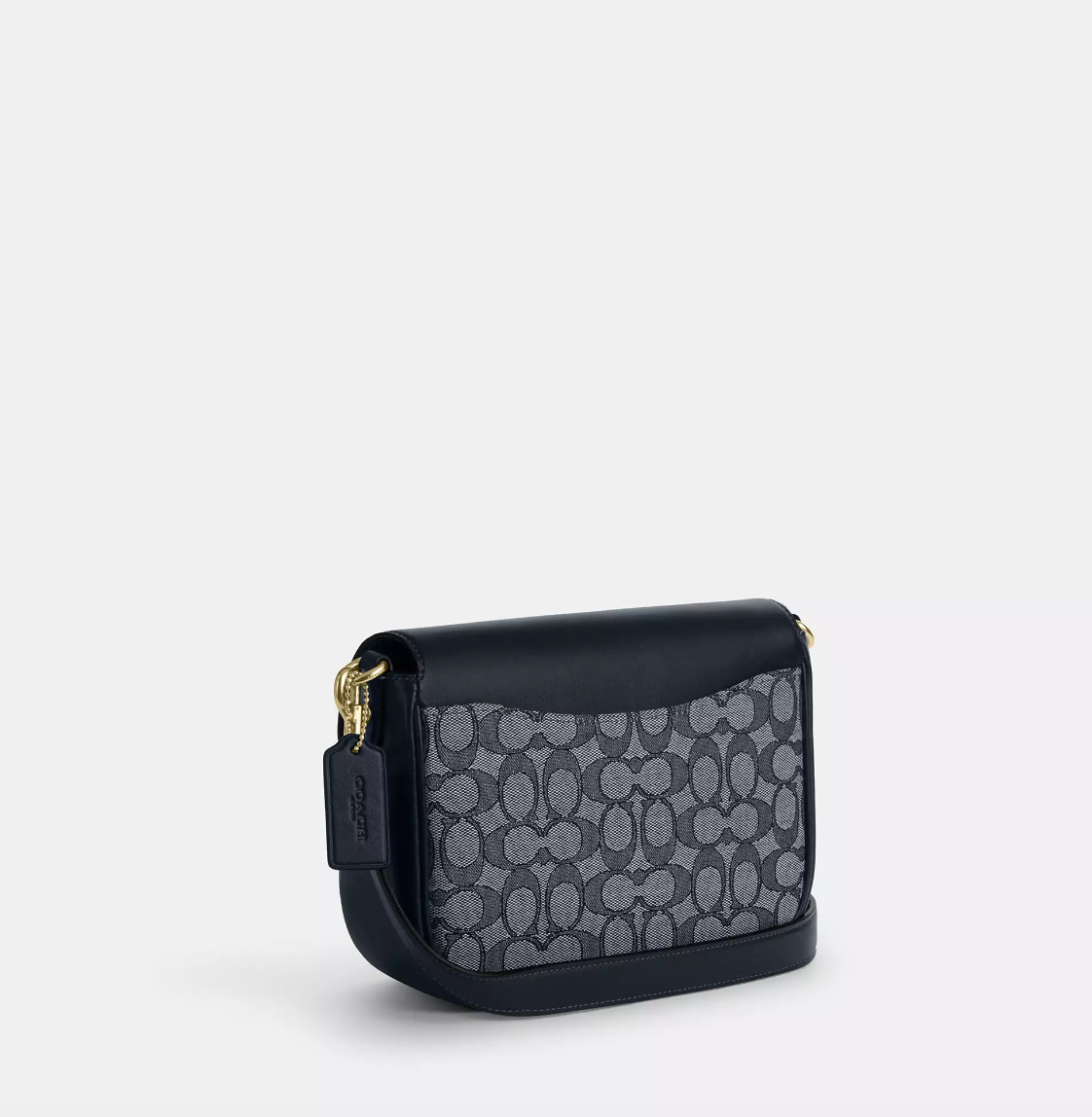 Coach Amelia Saddle Bag In Signature Jacquard Midnight Navy