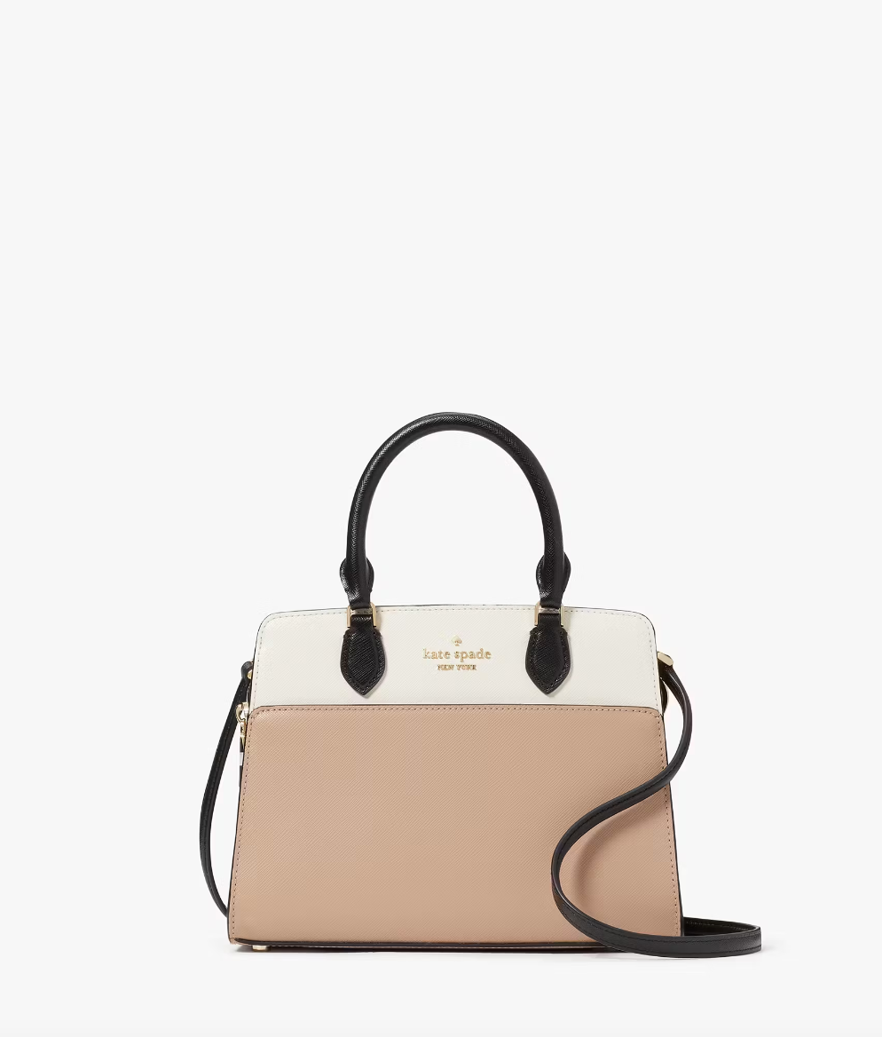 Kate Spade Madison Colorblock Saffiano Leather Small Satchel In Toasted Hazelnut Multi (Pre-Order)