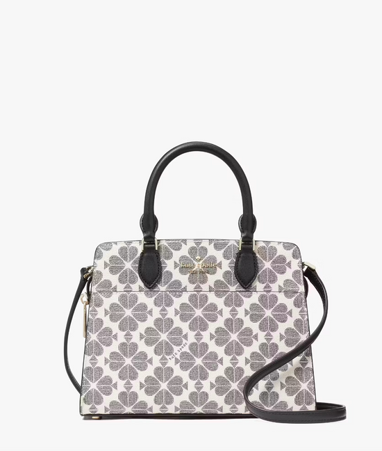 Kate Spade Madison Signature Spade Flower Small Satchel In Black Multi (Pre-Order)