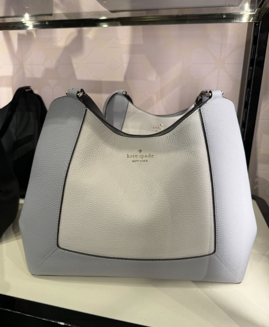 Kate Spade Lena Colorblock Triple Compartment Shoulder In Mountain Grey Multi