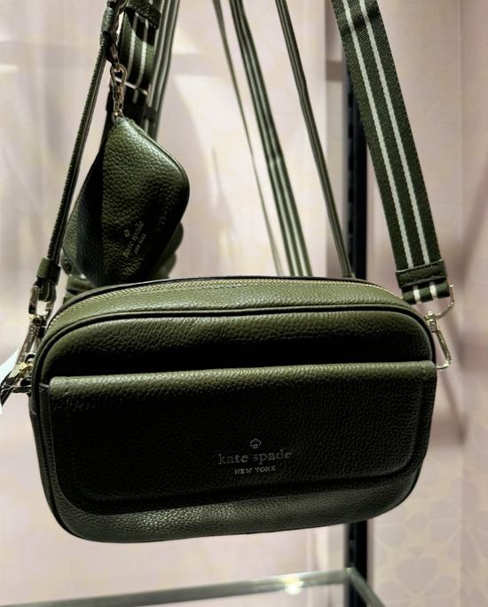 Kate Spade Rosie Pebbled Leather Flap Camera Bag In Seaweed