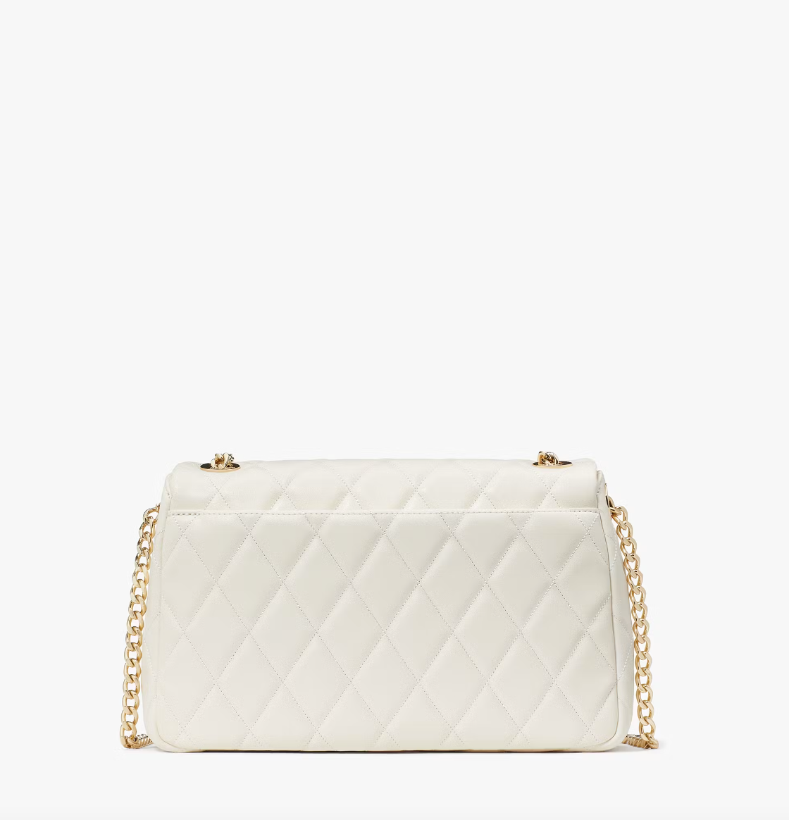 Kate Spade Carey Flap Shoulder Smooth Quilted Leather Bag In Meringue