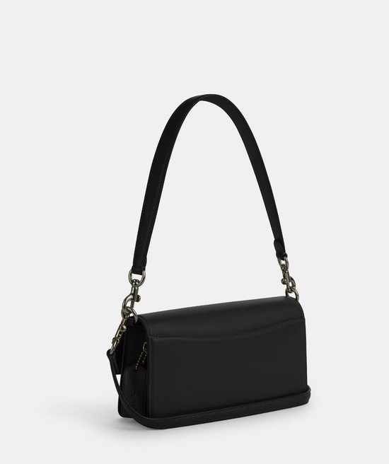 Coach Eliza Flap Crossbody With Leather Covered Closure In Black