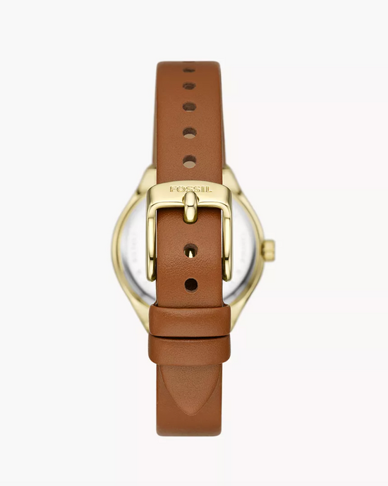 Fossil Women Eevie Three-Hand Date Brown Leather Watch Bq3957 (Incoming stock)