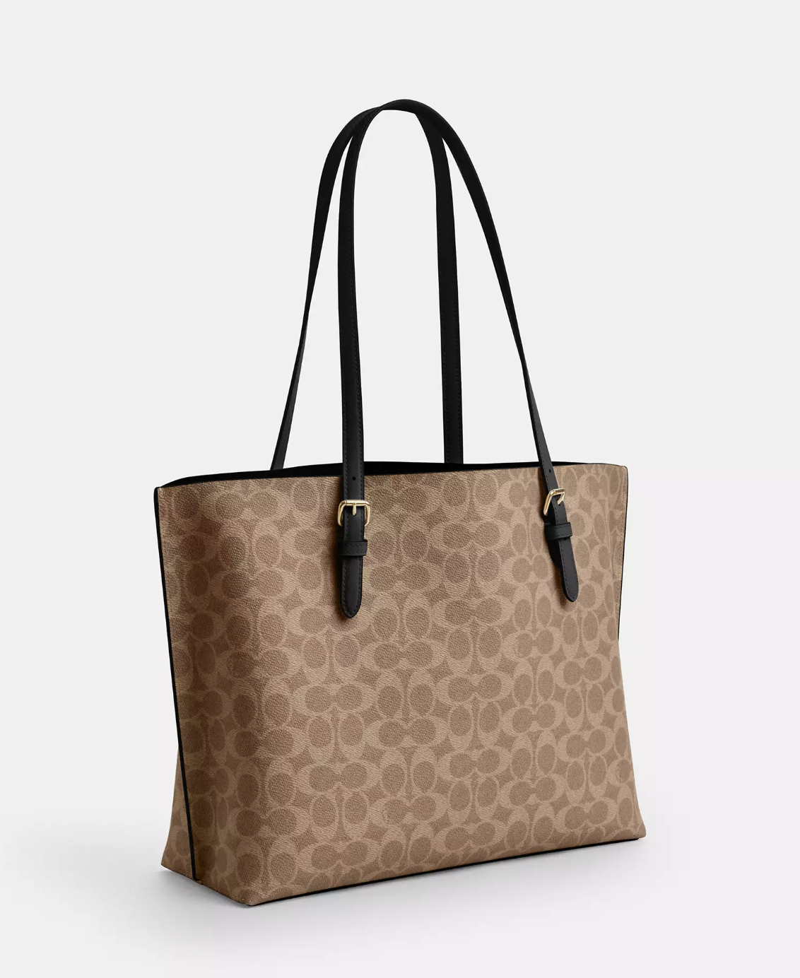 Coach Mollie Tote In Signature Gold Tan Black