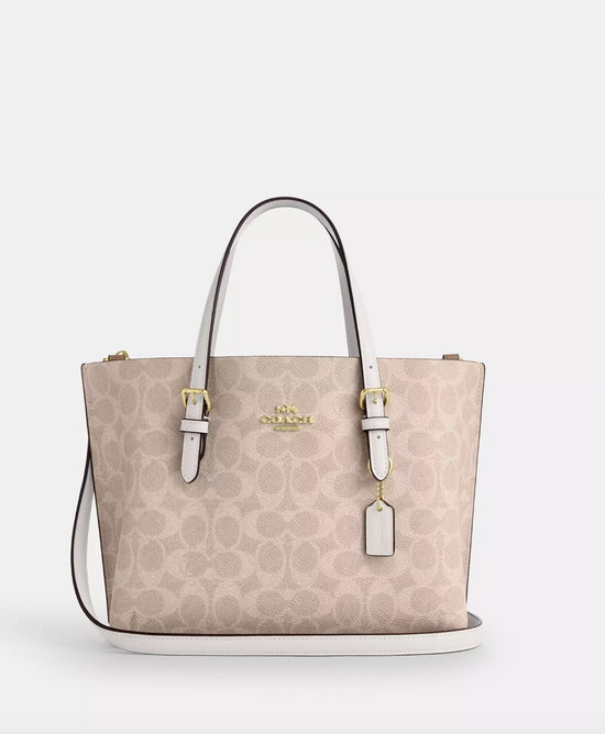 Coach Mollie Tote 25 In Signature Gold Sand Chalk (Pre-Order)