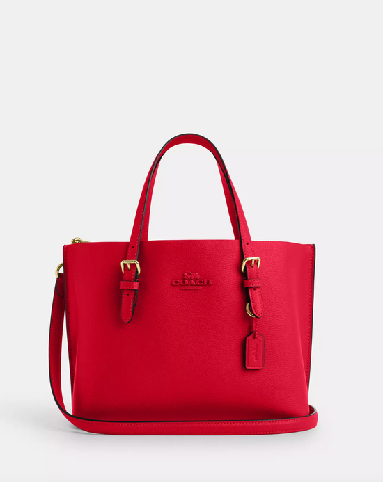 Coach Mollie Tote 25 In Gold Bold Red (Pre-Order)