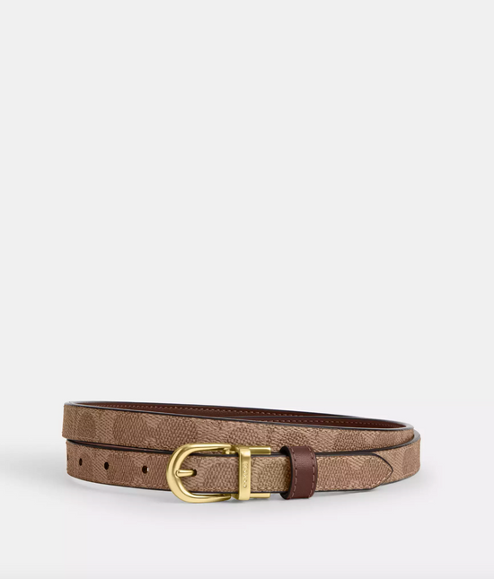 Coach Women Belt Classic Buckle Cut To Size Reversible Belt, 18 Mm Gold Tan Brown (Pre-Order)