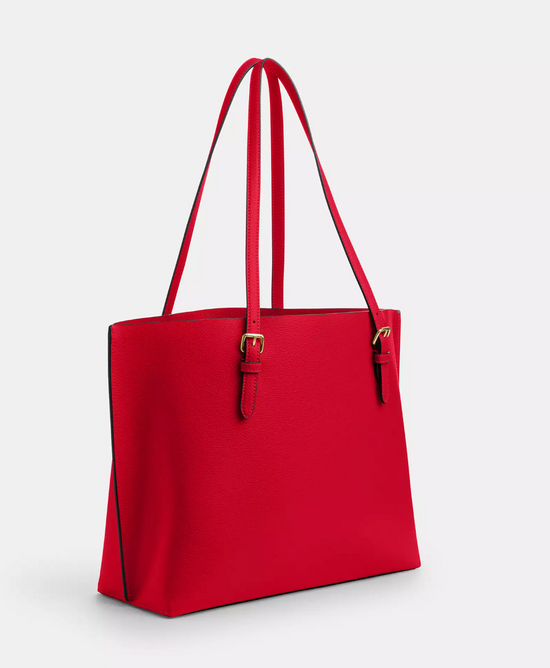 Coach Mollie Tote In novelty leather Gold Bold Red (Pre-Order)