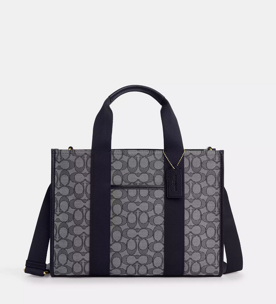 Coach Smith Tote Bag In Signature Jacquard non leather Gold Navy Midnight Navy (Pre-Order)