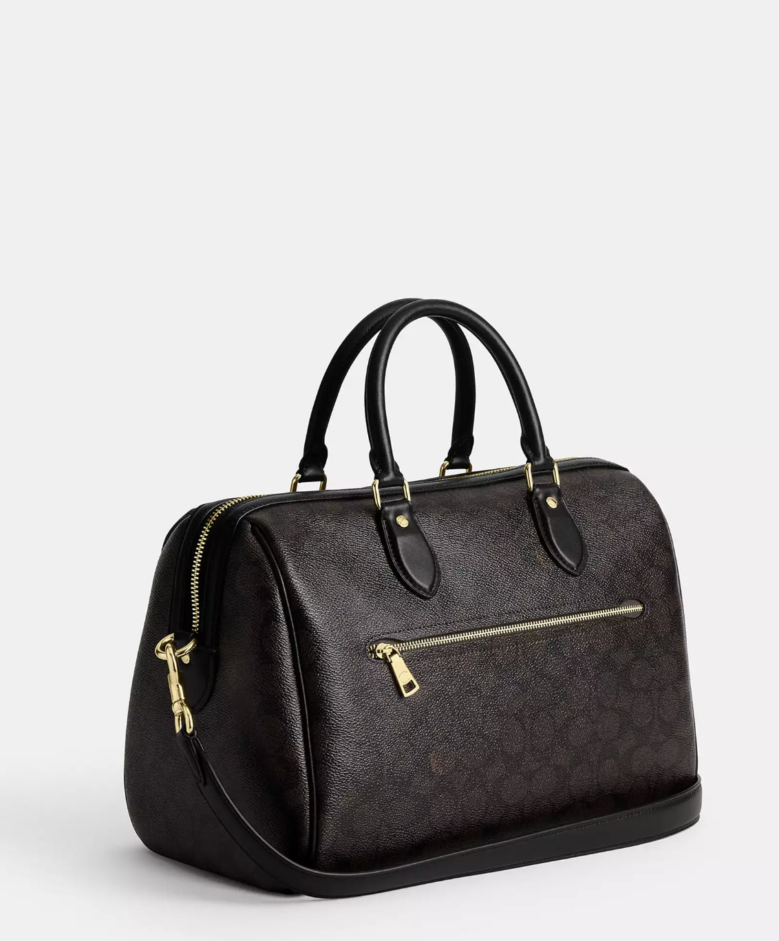 Coach Rowan Large Satchel Bag In Signature Gold Walnut Black (Pre-Order)