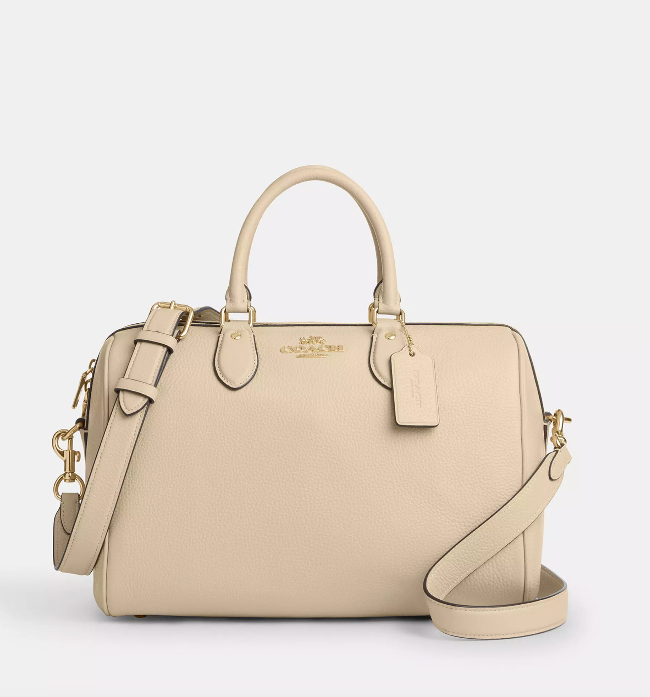 Coach Rowan Large Satchel Bag In Gold Ivory (Pre-Order)