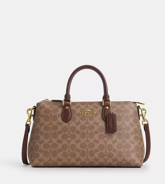 Coach Georgia Satchel In Signature Gold Tan Brown (Pre-Order)