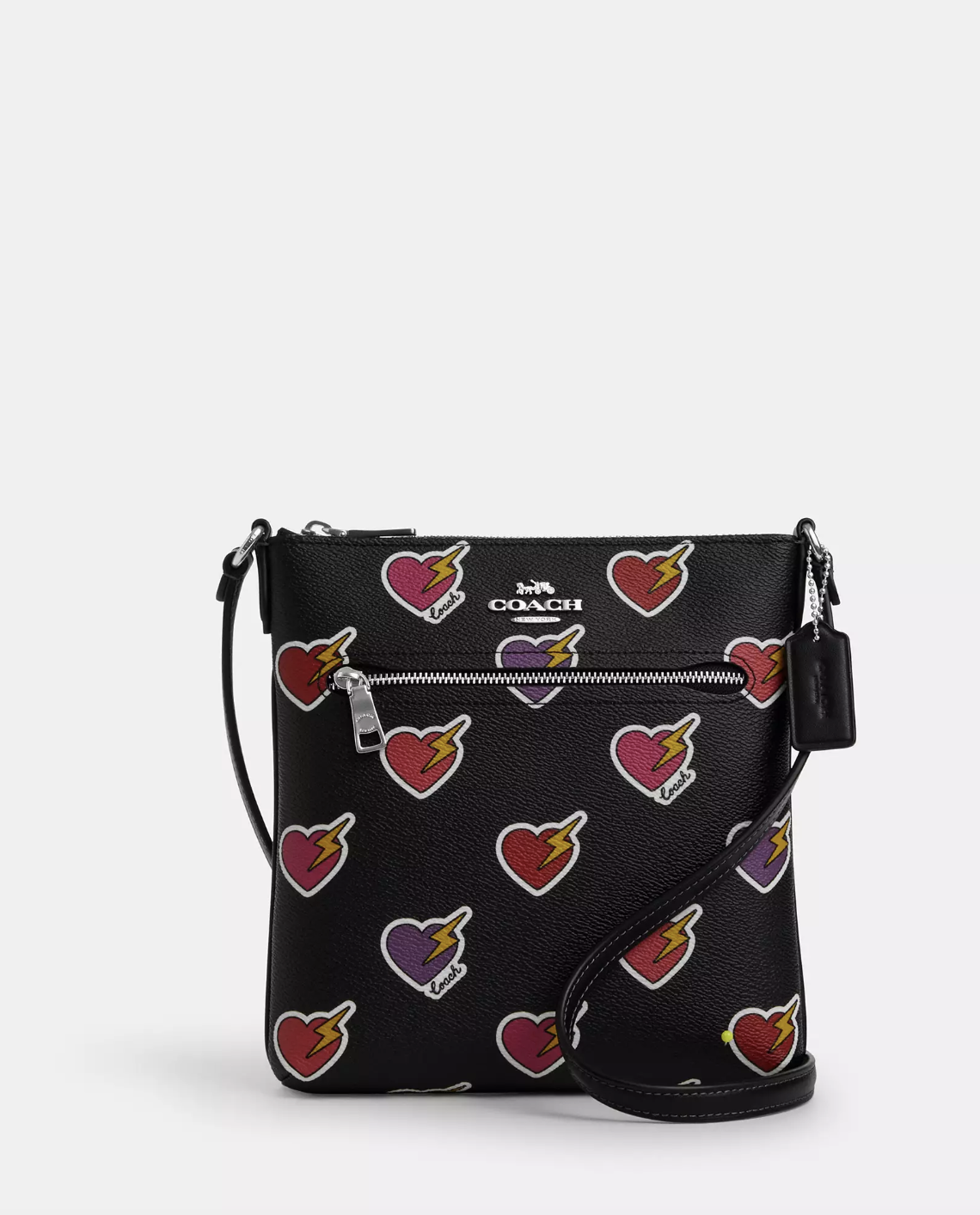 Coach Mini Rowan File Bag With Heart Bolt Print Black Multi (Pre-Order)